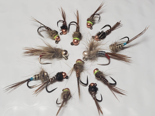 Tungsten Trout Jig Selection #1, Trout Jig, Trout Jig Nymph, 14 Trout Jigs