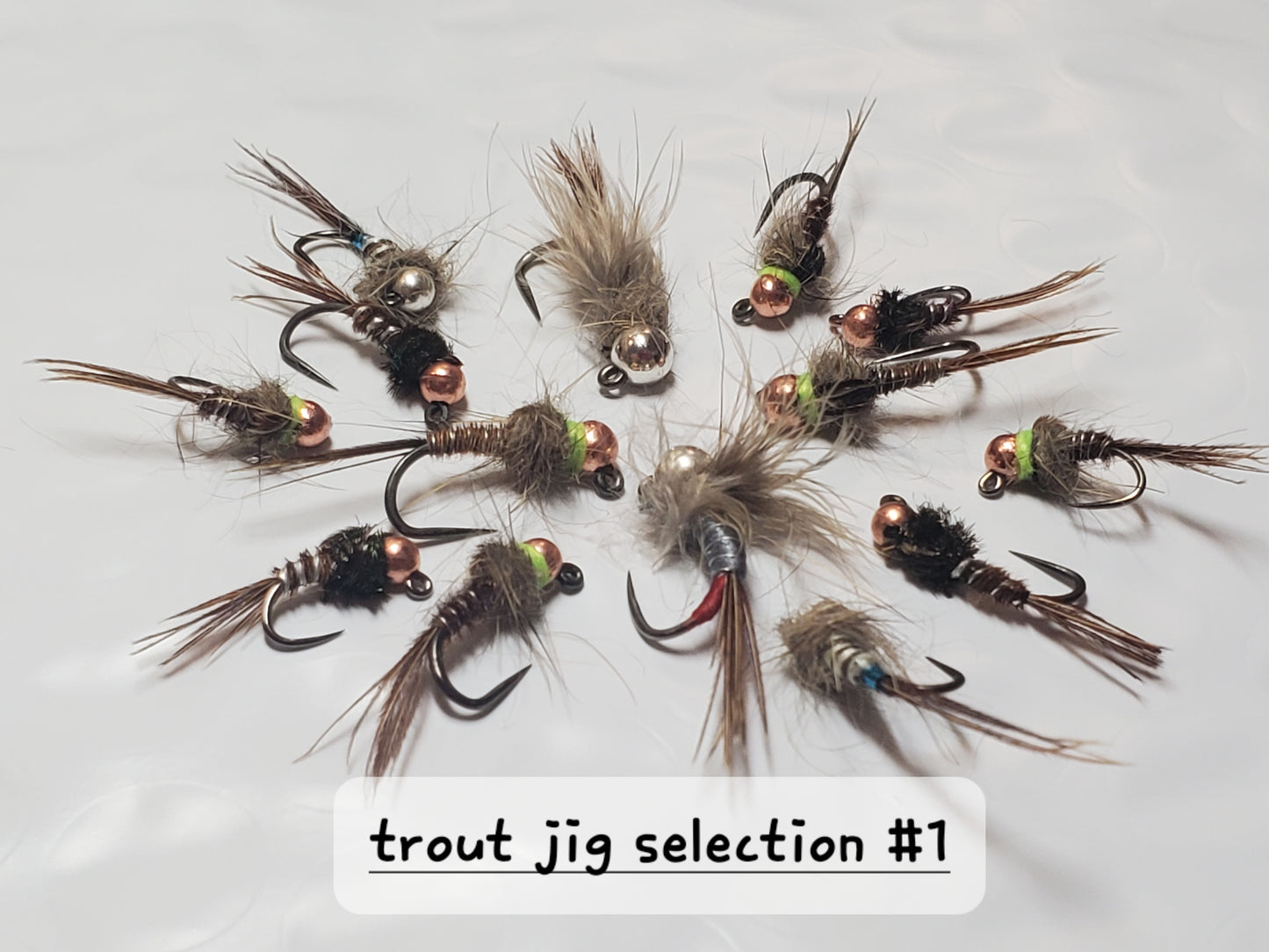 Tungsten Trout Jig Selection #1, Trout Jig, Trout Jig Nymph, 14 Trout Jigs