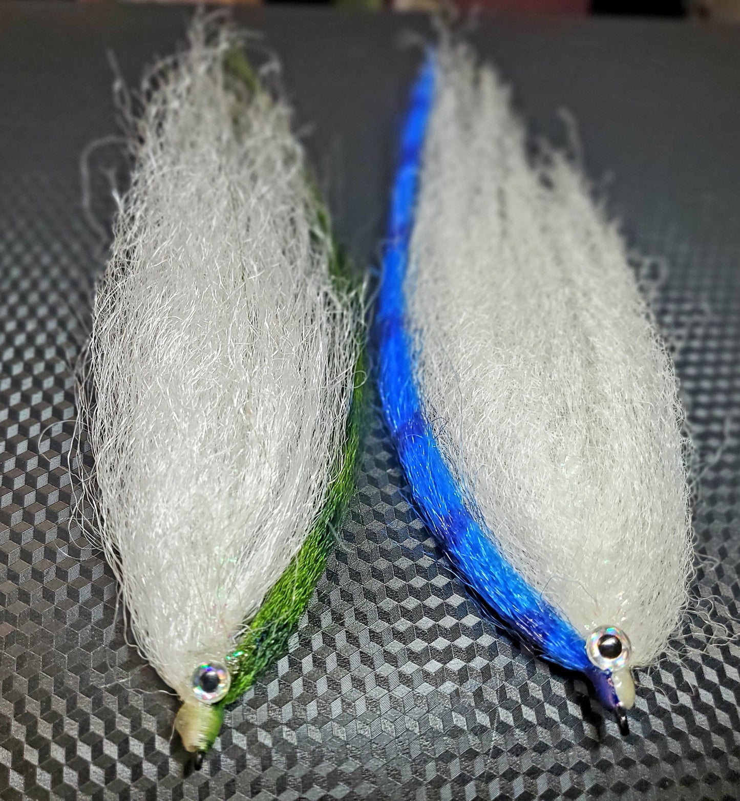 TWO- 6 " Baitfish Flies, E P Baitfish, Predator Fly, Striper Fly, Pilchard Fly, Big Game Fly