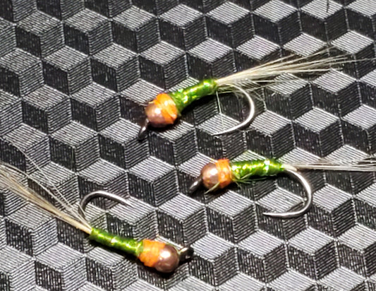 Perdigon Nymph, Tungsten Perdigon Nymph, Perdigon Nymph Olive Hot Spot