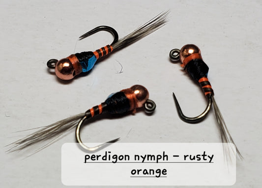 Perdigon Nymph, Tungsten Perdigon Nymph, Perdigon Nymph Rusty Orange
