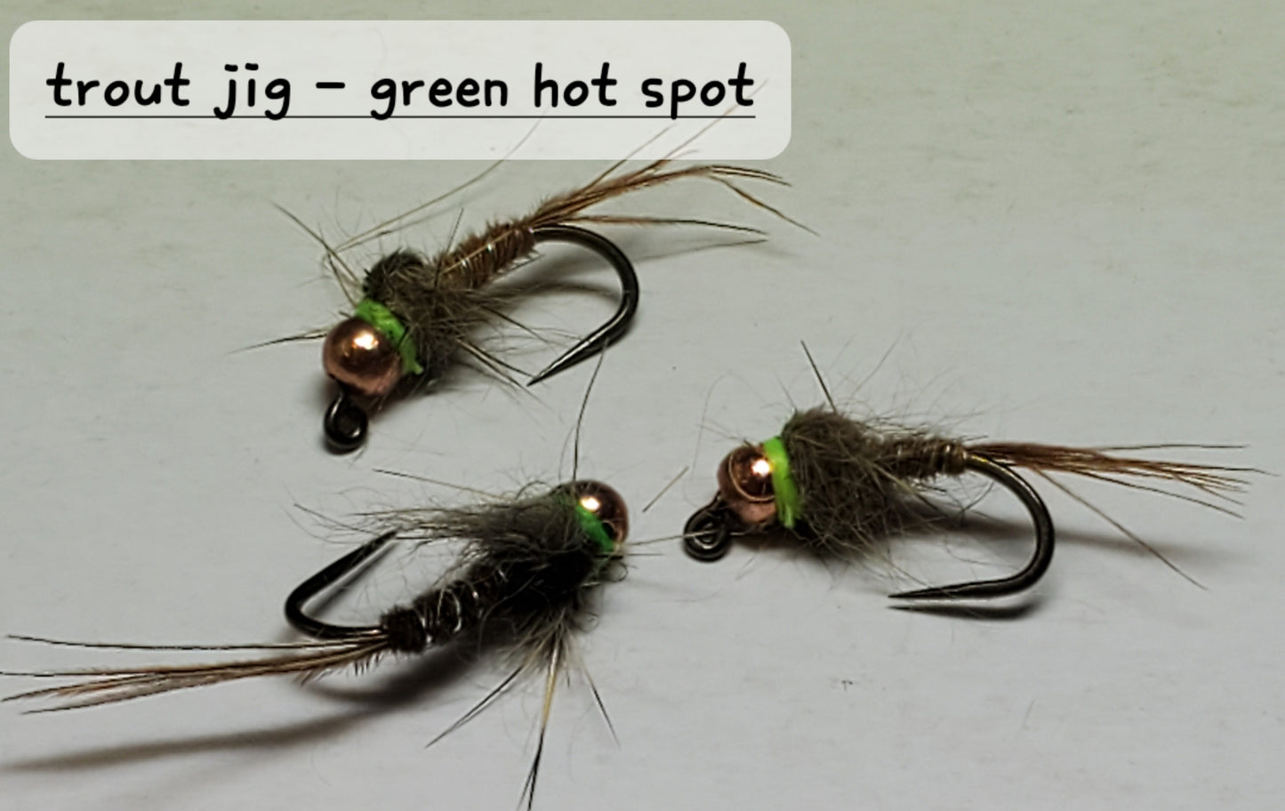 Trout Jig -Green Hot Spot, Tungsten Bead Head Trout Jig, Trout Jig Nymph, Bead Head Nymph,