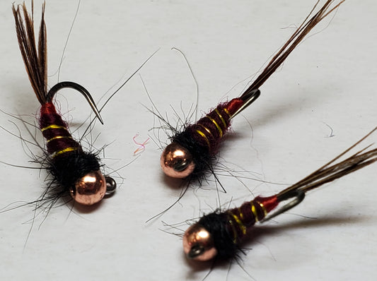 Trout Jig, Tungsten Bead Head Trout Jig, Trout Jig Nymph, Bead Head Nymph, Trout Jig Pheasant Tail with Red Tag