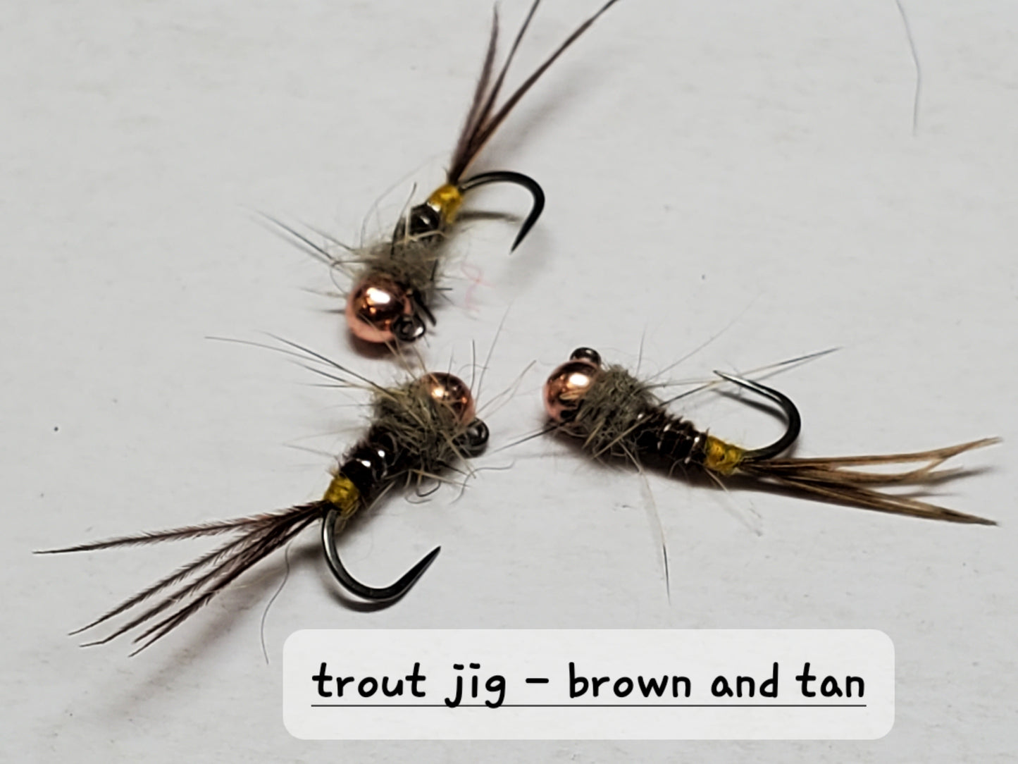 Trout Jig, Tungsten Bead Head Trout Jig, Trout Jig Nymph, Bead Head Nymph, Trout Jig Brown and Tan