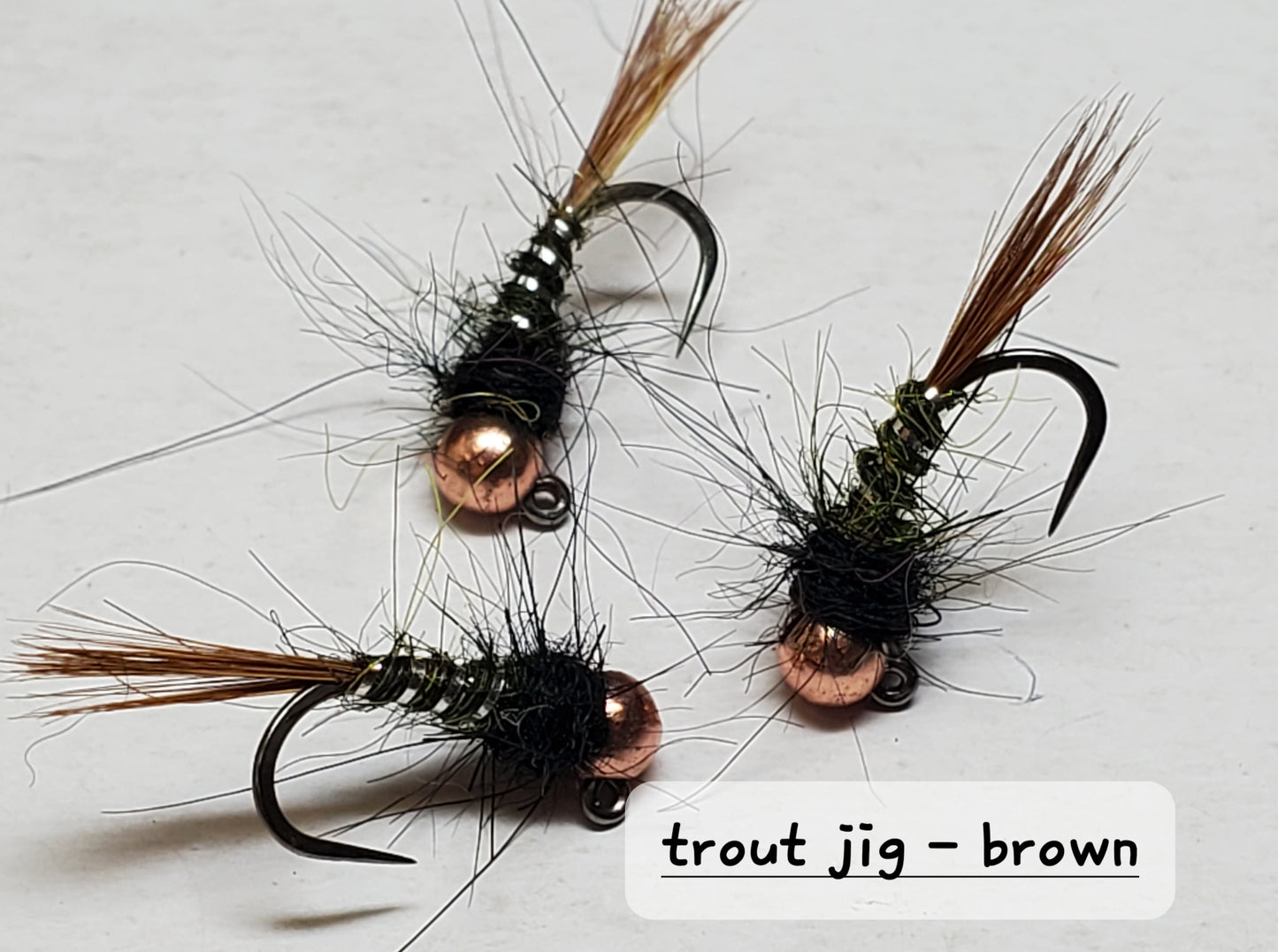 Trout Jig, Tungsten Bead Head Trout Jig, Trout Jig Nymph, Bead Head Nymph, Trout Jig Brown