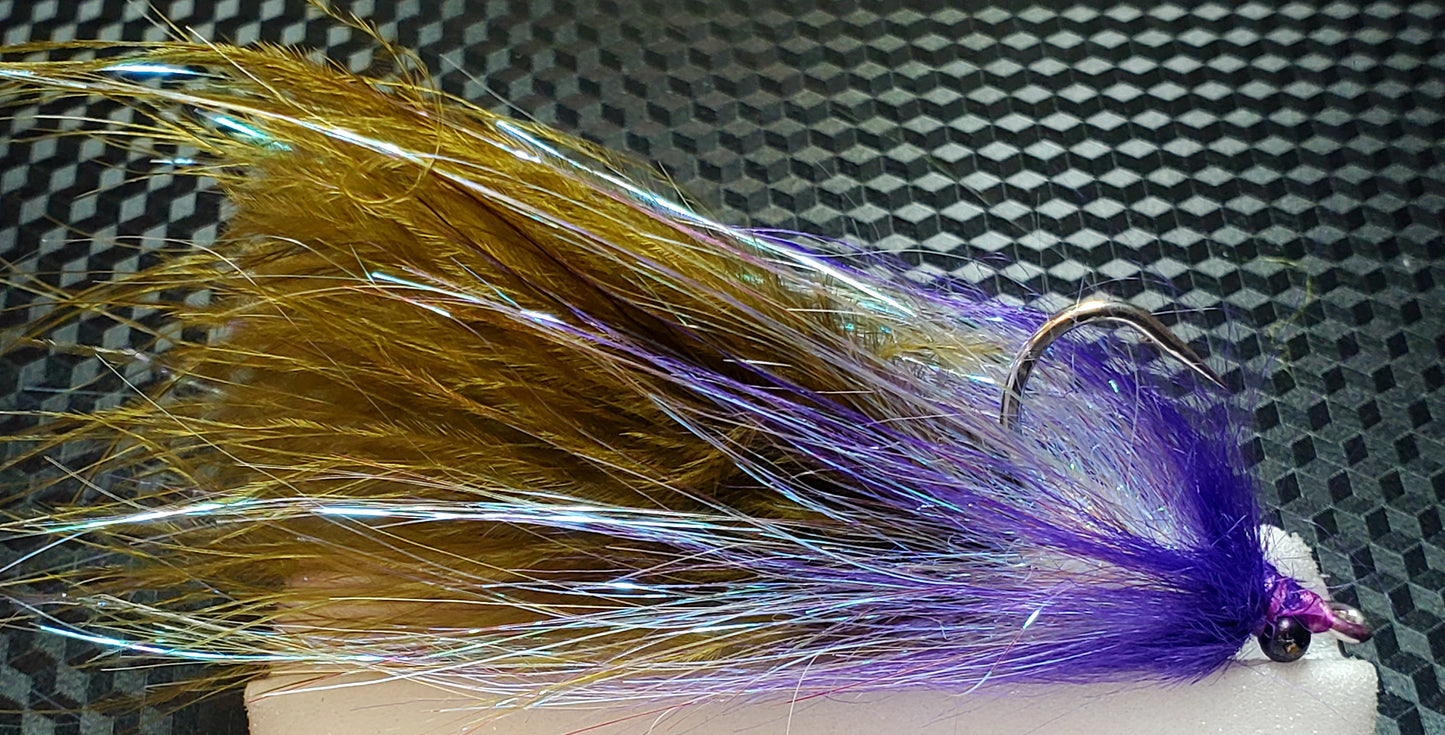 Soft Hackle Streamer,  Salt Water Streamer, Garthside's Soft Hackle Streamer, Olive and Purple