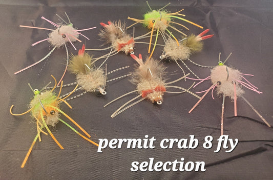 8 Permit Crab Fly Selection, Bonefish Fly Selection, Sand Crab Fly, Permit Crab Fly