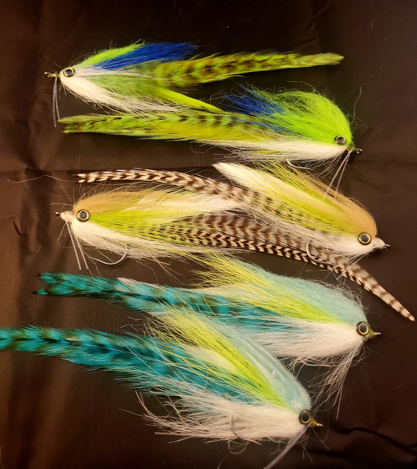 6 Predator Fly Selection, Salt Water Baitfish, Half and Half Predator Fly, Salt Water Streamer