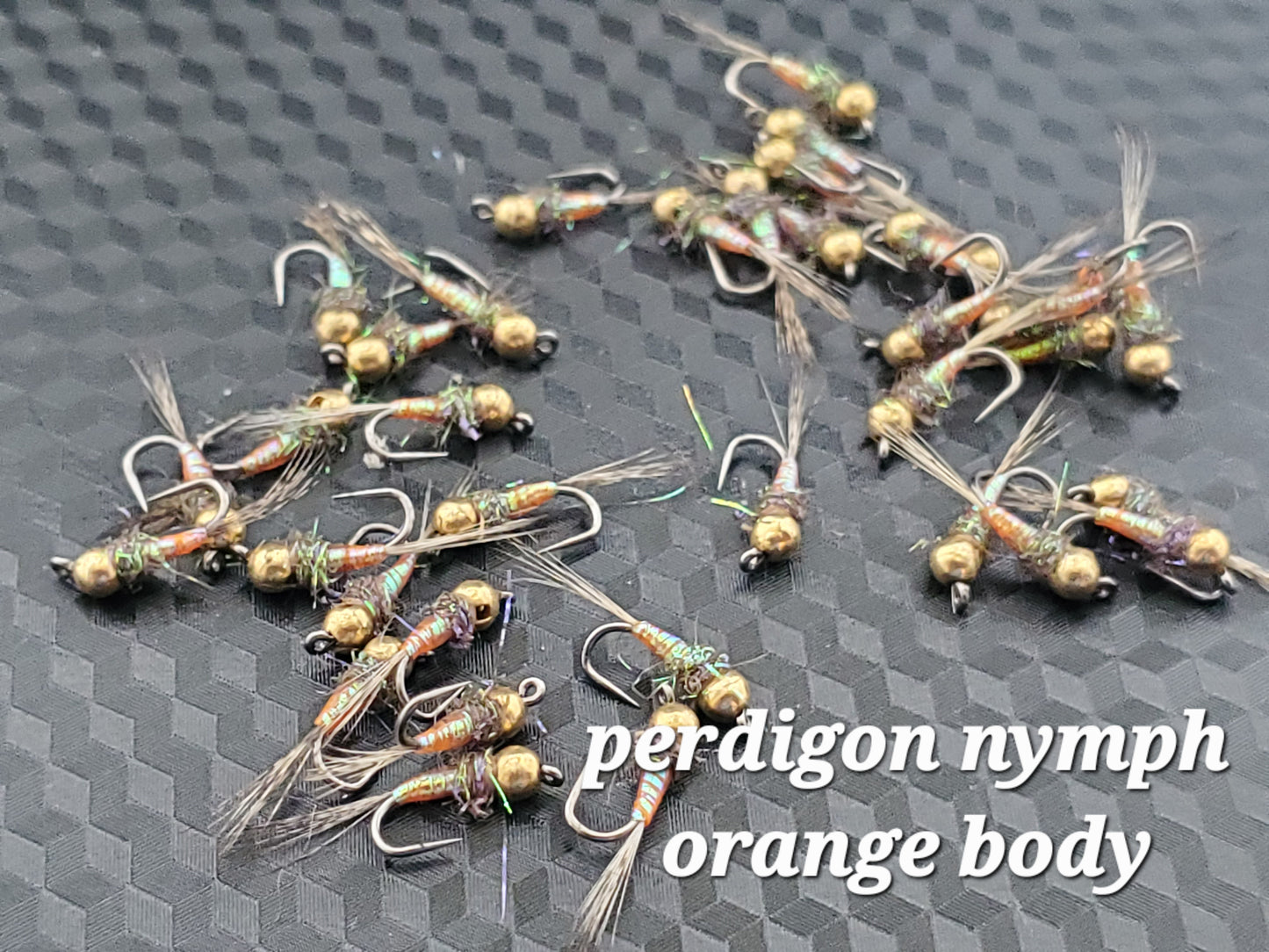 Tungsten Bead Perdigon Nymph, Tungsten Perdigon Nymph, Perdigon Nymph Orange Body