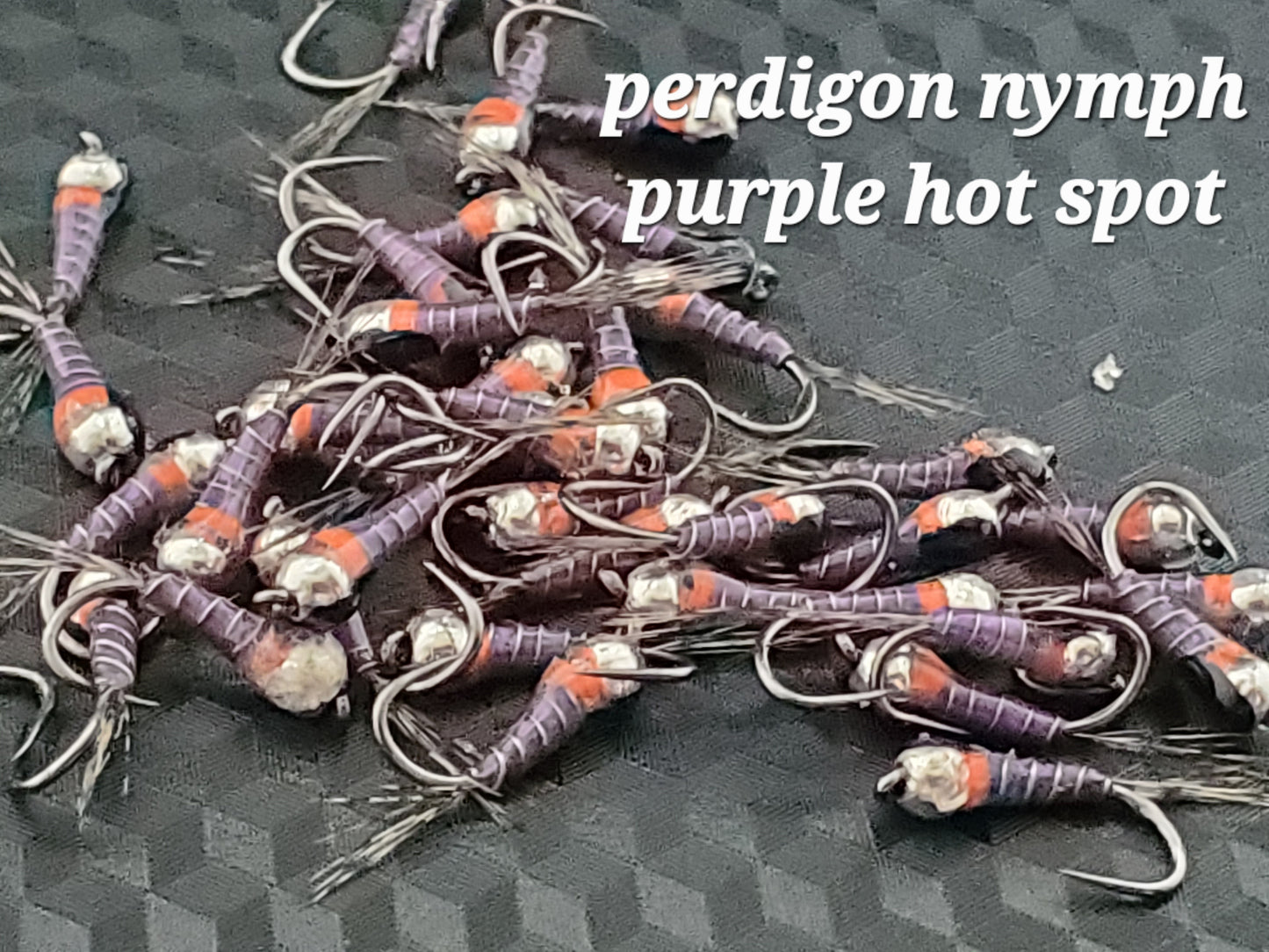 Tungsten Bead Perdigon Nymph, Tungsten Perdigon Nymph, Perdigon Nymph Purple Hot Spot