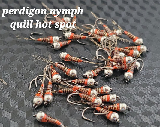 Tungsten Bead Perdigon Nymph, Tungsten Perdigon Nymph, Perdigon Nymph Quill Hot Spot
