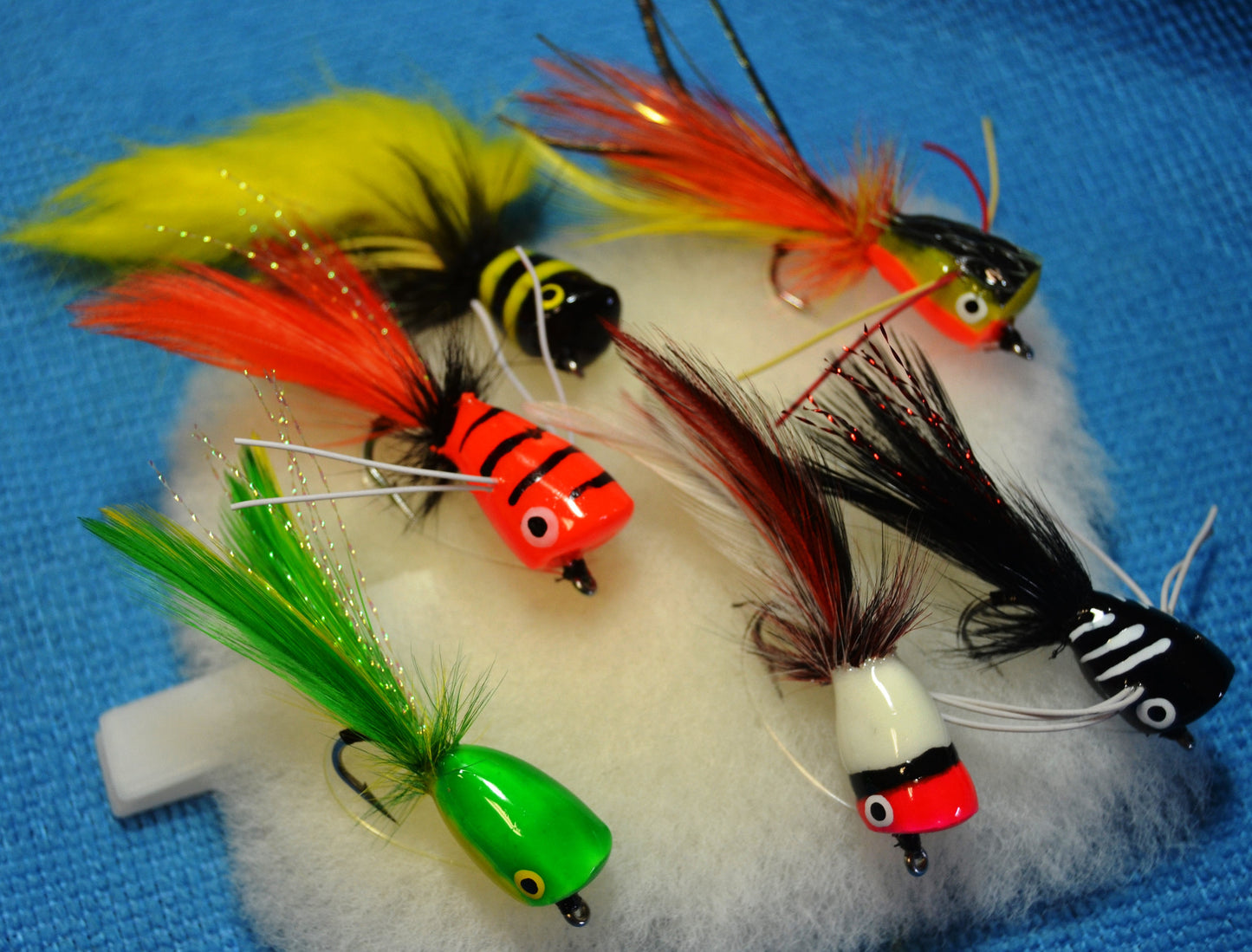 4 Chartreuse Popper Flies - Size 10 - For Bass And Large Trout - Fly Fishing